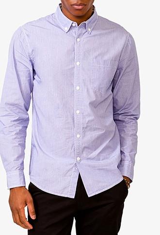 21 Men Micro-stripe Button Down