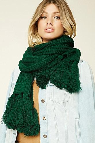 Forever21 Tassled Ribbed Knit Scarf