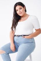 Forever21 Plus Size Ribbed Puff-sleeve Top