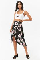 Forever21 Floral Wrap Midi Skirt