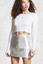 Forever21 Studded Metallic Mini Skirt