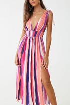 Forever21 Crinkled Striped M-slit Dress