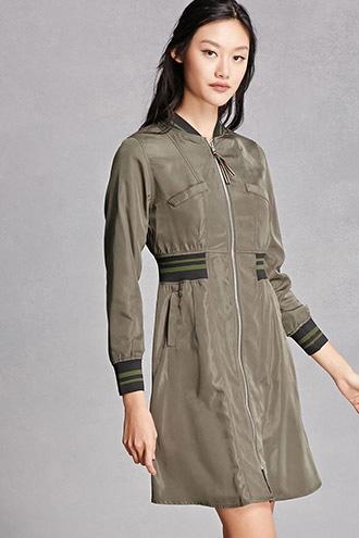 Forever21 Korirl Longline Bomber Jacket