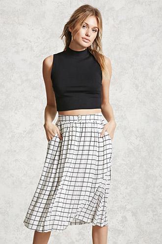Forever21 Contemporary Grid Print Skirt