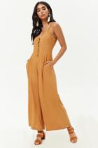 Forever21 Embroidered Eyelet Wide-leg Jumpsuit