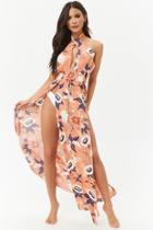 Forever21 Dotted Floral Halter Swim Cover-up