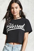 Forever21 Blessed Graphic Cropped Tee