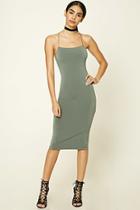 Forever21 Women's  Olive Back Cutout Cami Dress