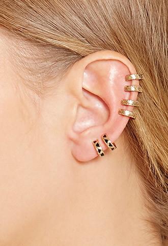 Forever21 Antique Gold Cutout Ear Cuff Set