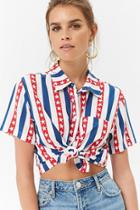 Forever21 Stars & Stripes Print Boxy Shirt