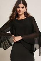 Forever21 Semi-sheer Bell-sleeve Top