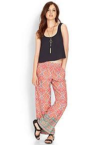 Forever21 Tribal Print Wide-leg Pants