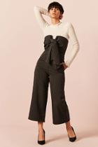 Forever21 Pinstripe Tie-front Jumpsuit
