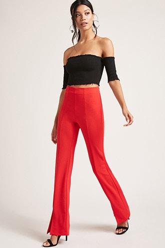 Forever21 Flared Split-front Pants