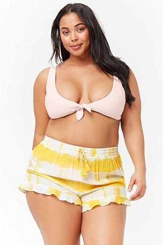Forever21 Plus Size Tie-dye Swim Cover-up Shorts