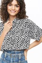 Forever21 Cow Print Cropped Shirt