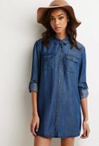 Forever21 Two-pocket Chambray Shirt Dress