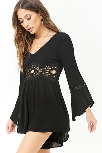Forever21 R By Raga Crochet Cutout Romper
