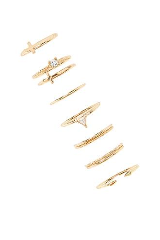 Forever21 Cross Classic And Midi Ring Set