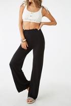 Forever21 Ribbed Lettuce-edge Trim Pants