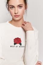 Forever21 Fleece Wild At Heart Graphic Pullover