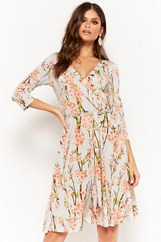 Forever21 Cherry Blossom Surplice Dress