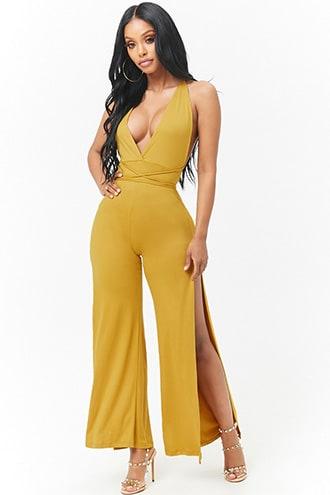 Forever21 Split Leg Halter Jumpsuit