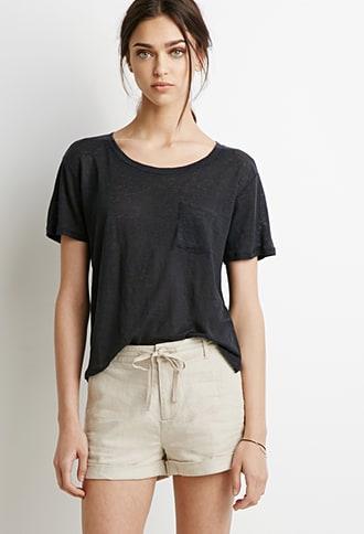 Forever21 Cuffed Lined-blend Shorts