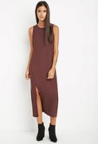 Forever21 Women's  Slit Longline Crepe Dress