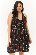 Forever21 Plus Size Floral Button-front Fit & Flare Dress
