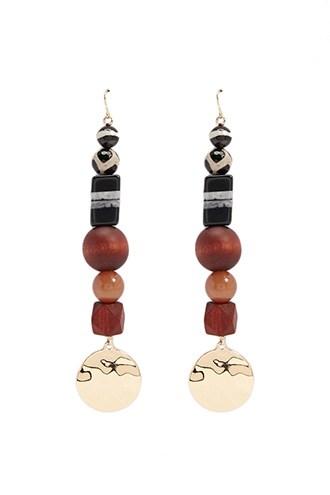 Forever21 Beaded Disc Drop Earrings
