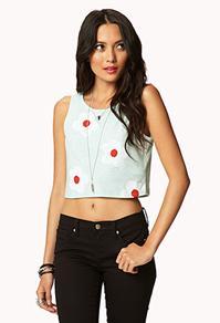 Forever21 Cutout Floral Crop Top
