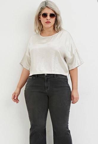 Forever21 Plus Women's  Plus Size Metallic Boxy Top