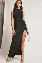 Forever21 Metallic Lace-up Maxi Dress