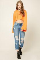 Forever21 Straight-leg Distressed Jeans