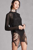 Forever21 Metallic Open-knit Sweater