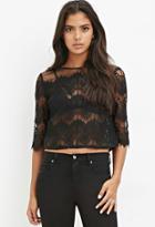 Forever21 Organza Lace Boxy Top