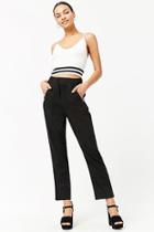 Forever21 High-waist Linen-blend Trousers