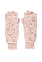 Forever21 2-in-1 Cable Knit Gloves (blush)