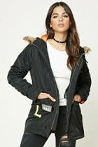 Forever21 Women's  Tiger Patch Hooded Jacket