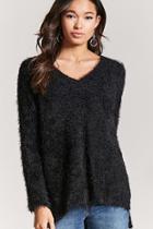 Forever21 Fuzzy Knit V-neck Sweater