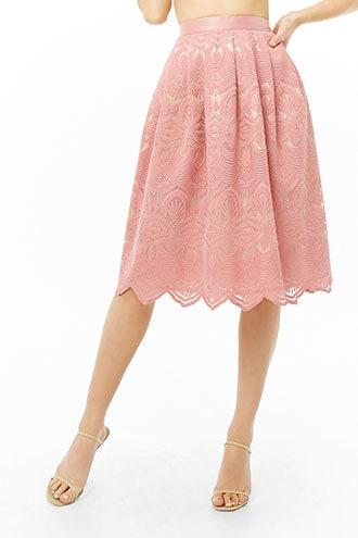 Forever21 Ornate Embroidered Lace Skirt