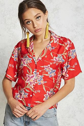 Forever21 Tropical Print Shirt
