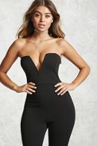 Forever21 Strapless Plunging Jumpsuit