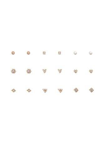 Forever21 Assorted Faux Pearl & Geo Stud Set