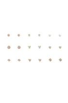 Forever21 Assorted Faux Pearl & Geo Stud Set