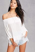 Forever21 Off-the-shoulder Pleated Top