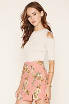 Forever21 Women's  Floral Crepe Mini Skirt