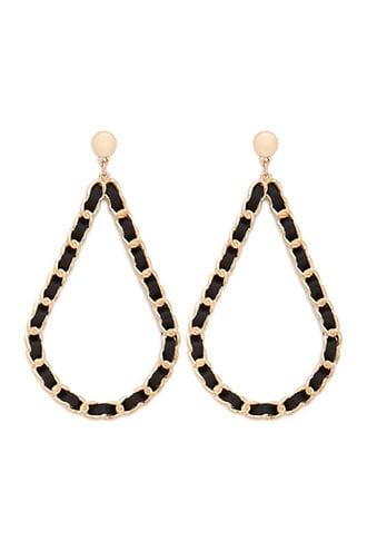 Forever21 Grosgrain Ribbon Accent Drop Earrings