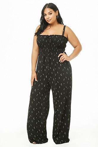Forever21 Plus Size Geo Print Wide-leg Jumpsuit